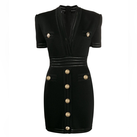 Balmain Dresses & Skirts - Balmain
short gold-tone buttons knit dress
